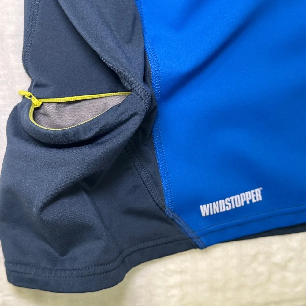 Cabelas‎ XPG Windstopper Mens Large Blue Quarter Zip Performance Pullover Top
